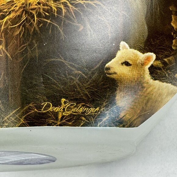 Stony Creek Nativity Scene Illuminated Glass Orbis Vase By Dona Gelsinger Oval - Picture 6 of 14